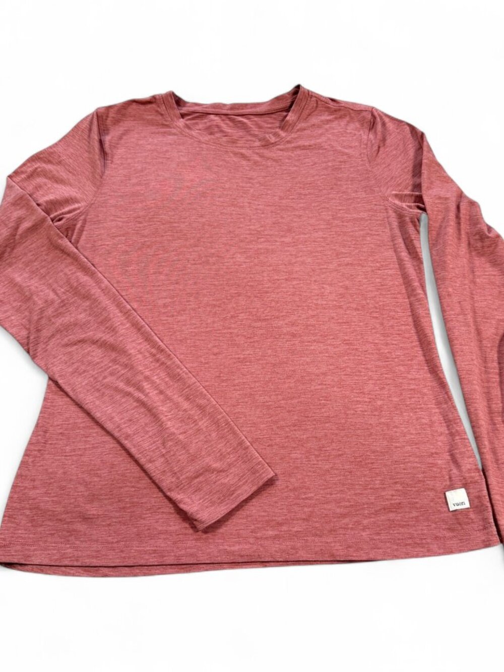 Vuori Women's M Pink Heathered Long Sleeve Crew Neck Performance Top